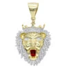 10K Yellow Gold Diamond King Lion Head Pendant For Men 1.2ct Luxurman Charm -H'Hen Sale Store solid 10k gold diamond king lion head pendant for men 12ct luxurman charm mainye