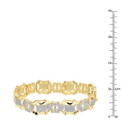 Solid 10K Yellow Gold Men's Diamond Bracelet By Luxurman 3 Carats Of Diamonds -H'Hen Sale Store solid 10k gold mens diamond bracelet by luxurman 3 carats of diamonds rulerye