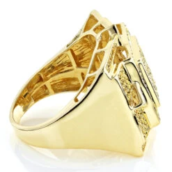 Solid 10K Yellow Gold & Yellow Diamond Men's Ring 1.11ct -H'Hen Sale Store solid 10k gold rings yellow diamond mens ring 111ct p 5802 backye