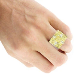 Solid 10K Yellow Gold & Yellow Diamond Men's Ring 1.11ct -H'Hen Sale Store solid 10k gold rings yellow diamond mens ring 111ct p 5802 bodye