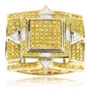 Solid 10K Yellow Gold & Yellow Diamond Men's Ring 1.11ct