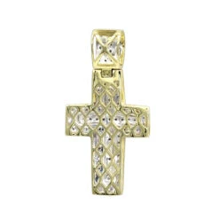 10K White Gold Small Diamond Cross Pendant For Men And Women 0.3ct -H'Hen Sale Store solid 10k gold small diamond cross pendant for men and women 0 3ct backye