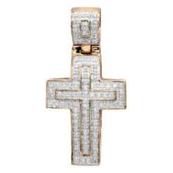 10K White Gold Small Diamond Cross Pendant For Men And Women 0.3ct -H'Hen Sale Store solid 10k gold small diamond cross pendant for men and women 0 3ct ro