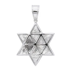 10K White Gold Star Of David Diamond Pendant For Men 1.35ct By Luxurman -H'Hen Sale Store solid 10k gold star of david diamond pendant for men 135ct by luxurman backwh