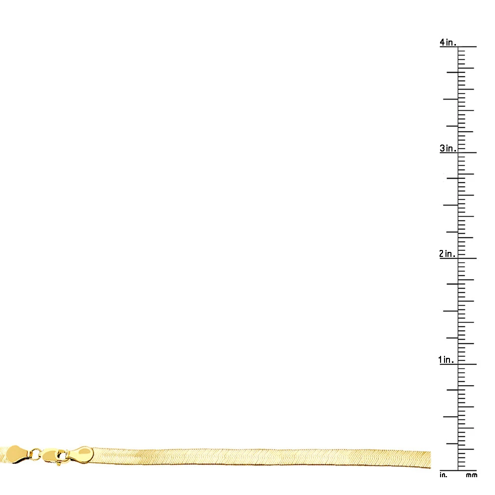 Solid 10K Yellow Gold Herringbone Chain Necklace 4.5mm 16 Inches 6 Solid 10K Yellow Gold Herringbone Chain Necklace 4.5mm 16 Inches - Image 4
