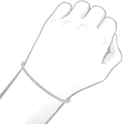 Solid 14K White Gold 1.26 Carat Diamonds Tennis Bracelet For Women Bangle Design -H'Hen Sale Store solid 14k gold 1 carat diamonds tennis bracelet for women bangle design body white