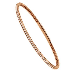 Solid 14K White Gold 1.26 Carat Diamonds Tennis Bracelet For Women Bangle Design -H'Hen Sale Store solid 14k gold 1 carat diamonds tennis bracelet for women bangle design rose