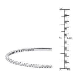 Solid 14K White Gold 1.26 Carat Diamonds Tennis Bracelet For Women Bangle Design -H'Hen Sale Store solid 14k gold 1 carat diamonds tennis bracelet for women bangle design ruler white