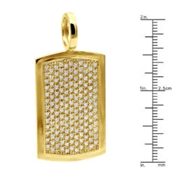 14K Yellow Gold Diamond Dog Tag Pendant For Men 3.25 Carats Iced Out Design 17 14K Yellow Gold Diamond Dog Tag Pendant For Men 3.25 Carats Iced Out Design -H'Hen Sale Store solid 14k gold diamond dog tag pendant for men 325 carats iced out design 407140 ruler yellow