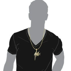 14K Yellow Gold Diamond Logo Pendant For Men 2.5ct Unique -H'Hen Sale Store solid 14k gold diamond logo pendant for men 25ct unique custom made jewelry 001267 bodye