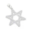 14K White Gold Diamond Star Of David Pendant 0.27ct