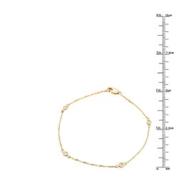 Solid 14K Yellow Gold Diamonds By The Yard Bracelet For Women 0.15ct -H'Hen Sale Store solid 14k gold diamonds by the yard bracelet for women 014ct rulerye