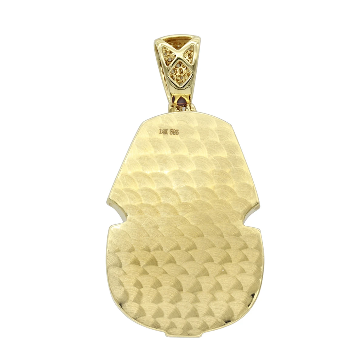 14K Yellow Gold Egyptian Pharaoh Head Enamel Diamond Pendant For Men 2.38ct 6 14K Yellow Gold Egyptian Pharaoh Head Enamel Diamond Pendant For Men 2.38ct - Image 4