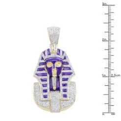14K Yellow Gold Egyptian Pharaoh Head Enamel Diamond Pendant For Men 2.38ct 13 14K Yellow Gold Egyptian Pharaoh Head Enamel Diamond Pendant For Men 2.38ct -H'Hen Sale Store solid 14k gold egyptian pharaoh head enamel diamond pendant for men 238ct rulerye