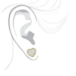 Large Solid 14K Yellow Gold Heart Diamond Stud Earrings For Women 0.75ct By Luxurman 12 Large Solid 14K Yellow Gold Heart Diamond Stud Earrings For Women 0.75ct By Luxurman -H'Hen Sale Store solid 14k gold heart diamond stud earrings for women 075ct by luxurman bodye