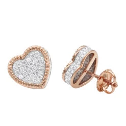 Large Solid 14K Yellow Gold Heart Diamond Stud Earrings For Women 0.75ct By Luxurman 10 Large Solid 14K Yellow Gold Heart Diamond Stud Earrings For Women 0.75ct By Luxurman -H'Hen Sale Store solid 14k gold heart diamond stud earrings for women 075ct by luxurman ro