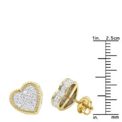 Large Solid 14K Yellow Gold Heart Diamond Stud Earrings For Women 0.75ct By Luxurman 13 Large Solid 14K Yellow Gold Heart Diamond Stud Earrings For Women 0.75ct By Luxurman -H'Hen Sale Store solid 14k gold heart diamond stud earrings for women 075ct by luxurman rulerye