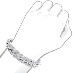 Solid 14K White Gold Men's Miami Cuban Link Diamond Bracelet By Luxurman 9ct 17mm 13 Solid 14K White Gold Men's Miami Cuban Link Diamond Bracelet By Luxurman 9ct 17mm -H'Hen Sale Store solid 14k gold mens miami cuban link diamond bracelet by luxurman 9ct 17mm bodwh