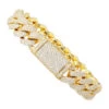 Solid 14K Yellow Gold Miami Cuban Link Chain VS Diamond Bracelet For Men 16mm Wide -H'Hen Sale Store solid 14k gold miami cuban link chain bracelet for men vs diamonds 16mm wide 803197 ye