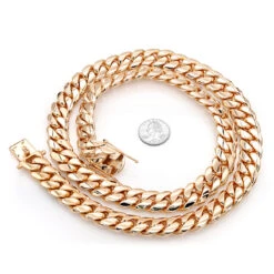 Solid 14K Yellow Gold Miami Cuban Link Chain Necklace For Men 18mm 22-40in -H'Hen Sale Store solid 14k gold miami cuban link chain necklace for men 18mm 22 40in ro