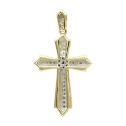 14K Yellow Gold Small Diamond Cross Pendant For Women 0.2ct -H'Hen Sale Store solid 14k gold small diamond cross pendant for women 0 2ct backye