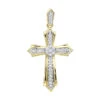14K Yellow Gold Small Diamond Cross Pendant For Women 0.2ct -H'Hen Sale Store solid 14k gold small diamond cross pendant for women 0 2ct mainye