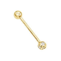 Solid 14K Yellow Gold Straight Diamond Barbell Piercing 0.15ct 10 Solid 14K Yellow Gold Straight Diamond Barbell Piercing 0.15ct -H'Hen Sale Store solid 14k gold straight barbell with diamonds 011ct p 5876 backye