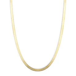 Solid 14K Yellow Gold Herringbone Chain For Men & Women Imperial 5mm -H'Hen Sale Store solid 14k yellow gold herringbone chain necklace 5mm wide 16in back