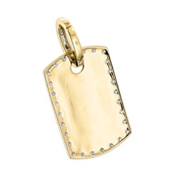 10K Yellow Gold Diamond Dog Tag Pendant Gold 0.65ct 11 10K Yellow Gold Diamond Dog Tag Pendant Gold 0.65ct -H'Hen Sale Store solid gold diamond dog tag pendant 10k 065ct backye