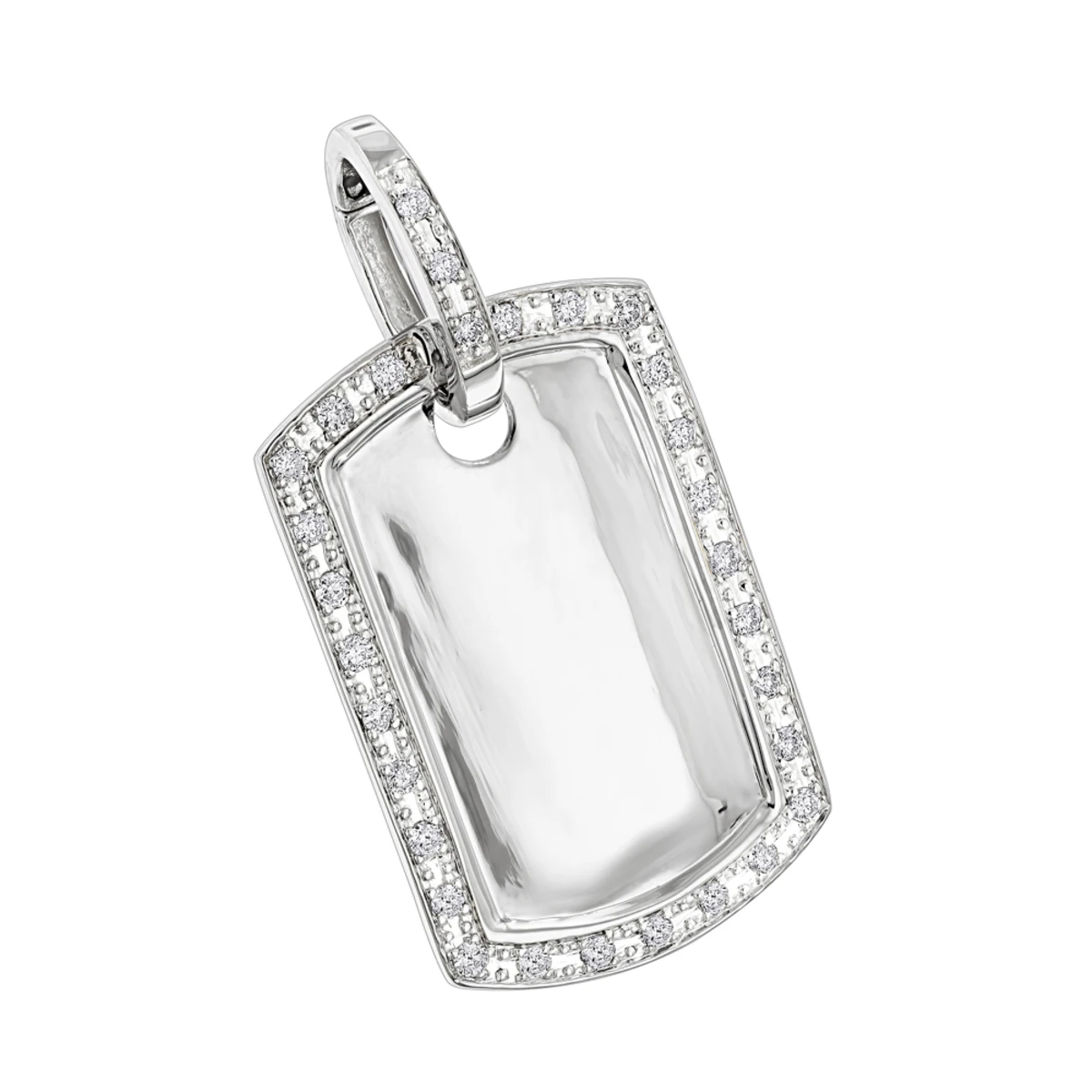 10K Yellow Gold Diamond Dog Tag Pendant Gold 0.65ct 4 10K Yellow Gold Diamond Dog Tag Pendant Gold 0.65ct - Image 2