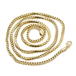 Solid 14K Yellow Gold Franco Chain Necklace For Men 3.5mm 20-32" -H'Hen Sale Store solid gold franco chain necklace 14k chains 35mm 33 backye