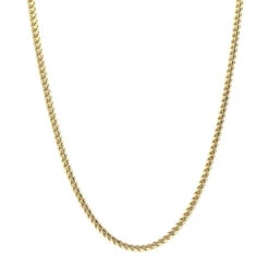 Solid 14K Yellow Gold Franco Chain Necklace For Men 3.5mm 20-32"
