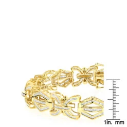 Modern Solid 10K Yellow Gold Men's Baguette Diamonds Bracelet 7.95ct -H'Hen Sale Store solid gold mens baguette diamonds bracelet 795ct p 5901 rulerye