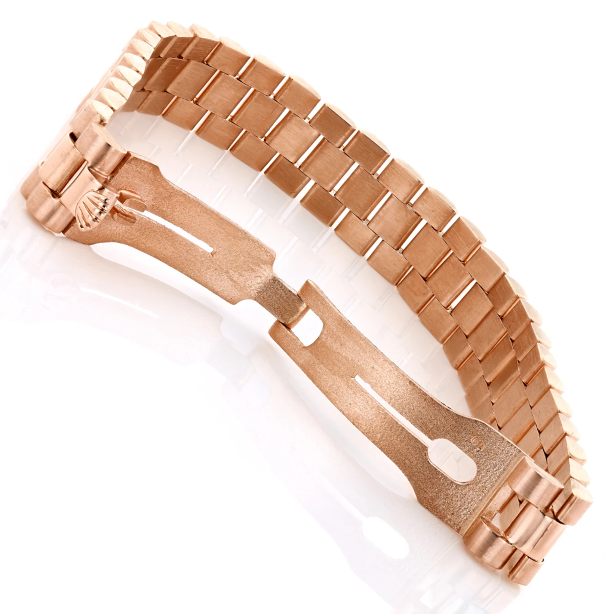 Solid 18K Rose Gold Men's Bracelet Rolex Style 6 Solid 18K Rose Gold Men's Bracelet Rolex Style - Image 4