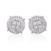 Sparkling Round Diamond Cluster Earrings Studs For Men & Women 14K White Gold -H'Hen Sale Store sparkling round diamond cluster earrings 090ct 14k gold 1