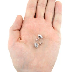 Sparkling Round Diamond Cluster Earrings Studs For Men & Women 14K White Gold -H'Hen Sale Store sparkling round diamond cluster earrings 090ct 14k gold 3