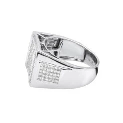 Square 14K White Gold Men's Princess Cut Diamond Ring 2.65ct 11 Square 14K White Gold Men's Princess Cut Diamond Ring 2.65ct -H'Hen Sale Store square 14k gold mens princess cut diamond ring 265ct p 32 20211114