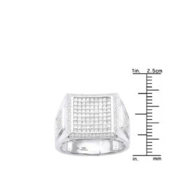 Square 14K White Gold Men's Princess Cut Diamond Ring 2.65ct 13 Square 14K White Gold Men's Princess Cut Diamond Ring 2.65ct -H'Hen Sale Store square 14k gold mens princess cut diamond ring 265ct p 32 rulerwh