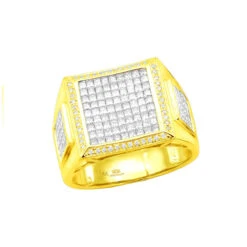 Square 14K White Gold Men's Princess Cut Diamond Ring 2.65ct 9 Square 14K White Gold Men's Princess Cut Diamond Ring 2.65ct -H'Hen Sale Store square 14k gold mens princess cut diamond ring 265ct p 32 ye