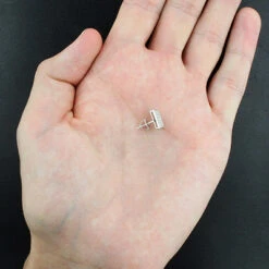 Square Shaped Men's Diamond Stud Earring 0.21ct 10K White Gold -H'Hen Sale Store square shaped mens diamond stud earring 021ct 14k gold p 46692back