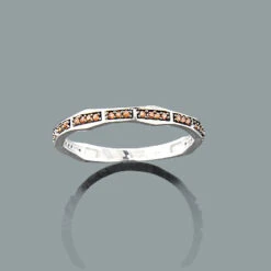 Thin 14K White Gold Red 0.13ct Diamond Stackable Ring 9 Thin 14K White Gold Red 0.13ct Diamond Stackable Ring -H'Hen Sale Store stack rings 14k gold red diamond ring 013ct p 49147box