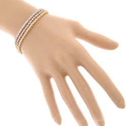 Stackable Round Diamond Tennis Bracelet 10K Gold 4.5ct -H'Hen Sale Store stackable round diamond tennis bracelet in 10k yellow rose white gold 45ct bod