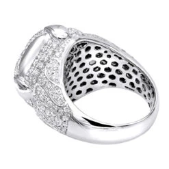 Statement Men's 14K White Gold 3.25ct Diamond Ring By Luxurman -H'Hen Sale Store statement mens diamond rings sale 14k gold luxurman 3 25ct ring backwh