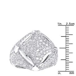 Statement Men's 14K White Gold 3.25ct Diamond Ring By Luxurman -H'Hen Sale Store statement mens diamond rings sale 14k gold luxurman 3 25ct ring rulerwh