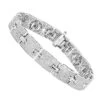 Sterling Silver Men's Diamond Bracelet 3.5 Ct