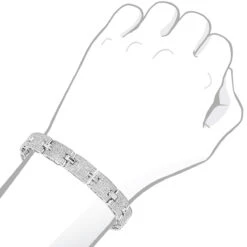 Sterling Silver Men's Diamond Bracelet 3.5 Ct 9 Sterling Silver Men's Diamond Bracelet 3.5 Ct -H'Hen Sale Store sterling silver bracelets mens diamond bracelet 397ct p 35867bod