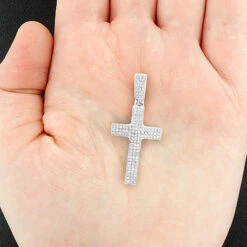 Sterling Silver Diamond Cross Pendant 1/2ct 7 Sterling Silver Diamond Cross Pendant 1/2ct -H'Hen Sale Store sterling silver diamond cross pendant 1ct 3
