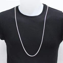 Sterling Silver Diamond Cut Franco Chain Necklace 3.5mm 36" -H'Hen Sale Store sterling silver diamond cut franco chain necklace 35mm 36 p 48075bod