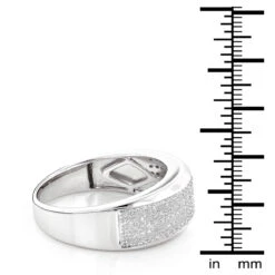 Sterling Silver Men's Diamond Wedding Band 0.32ct 7 Sterling Silver Men's Diamond Wedding Band 0.32ct -H'Hen Sale Store sterling silver mens diamond wedding band 027ct p 47881 ruler