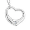 Sterling Silver Open Heart Diamond Necklace With Chain Luxurman Love Quotes 2 Sterling Silver Open Heart Diamond Necklace With Chain Luxurman Love Quotes -H'Hen Sale Store sterling silver open heart diamond necklace with chain luxurman love quotes main